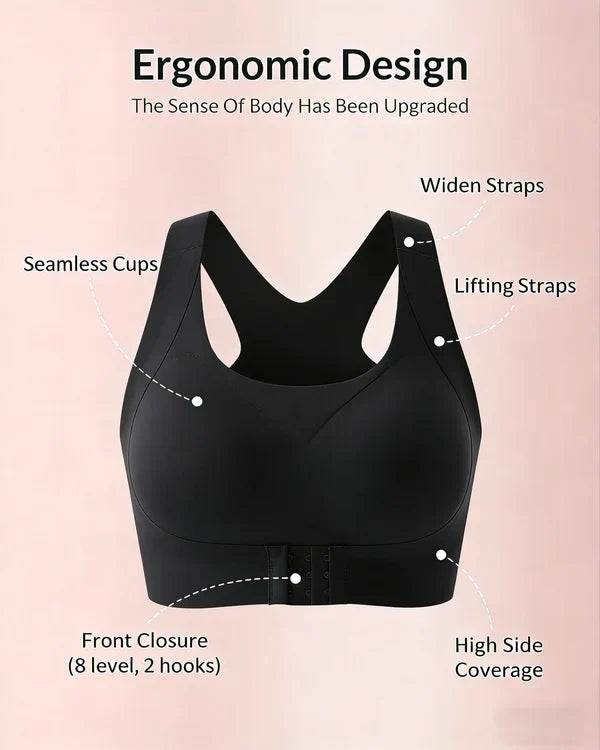 LAST DAY PROMOTION - 50% OFF Front Closure Cross-Back Wireless Posture Bra