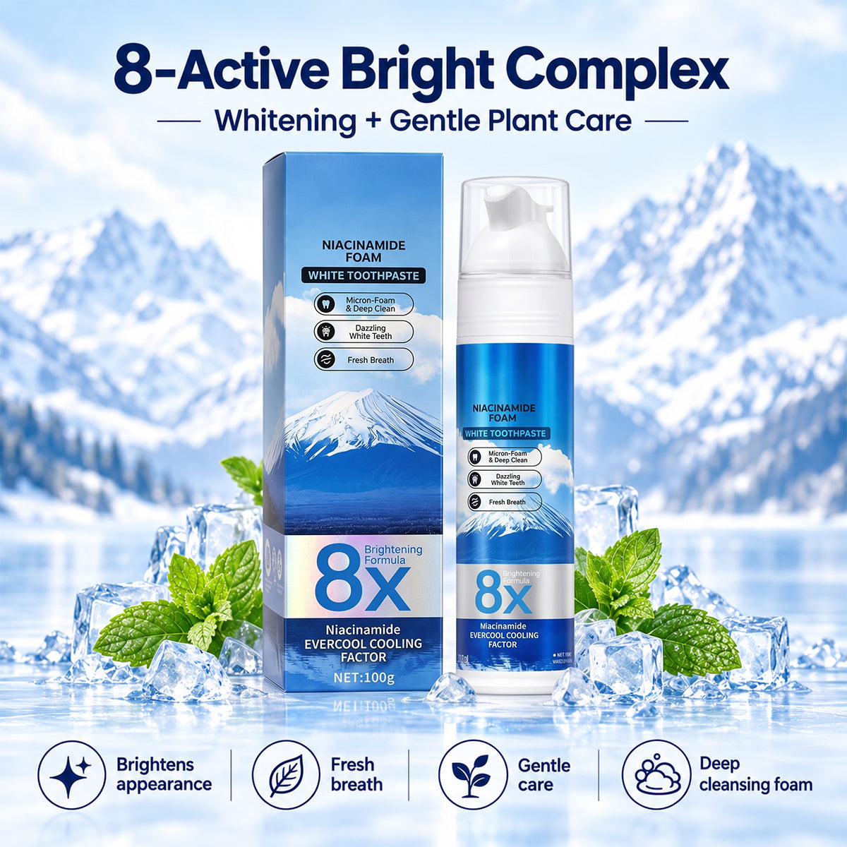 Insideefy"8X NiacinamideFoaming WhiteningToothpaste