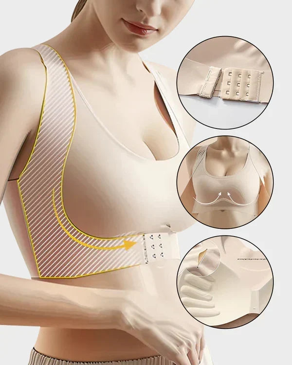 LAST DAY PROMOTION - 50% OFF Front Closure Cross-Back Wireless Posture Bra
